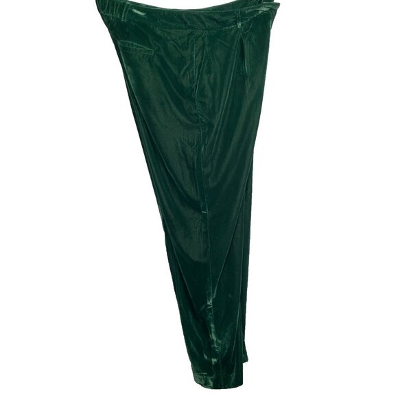 Old Navy Pants XL Taylor Wide Leg Trouser Extra High Rise Green Velour New - Picture 3 of 16